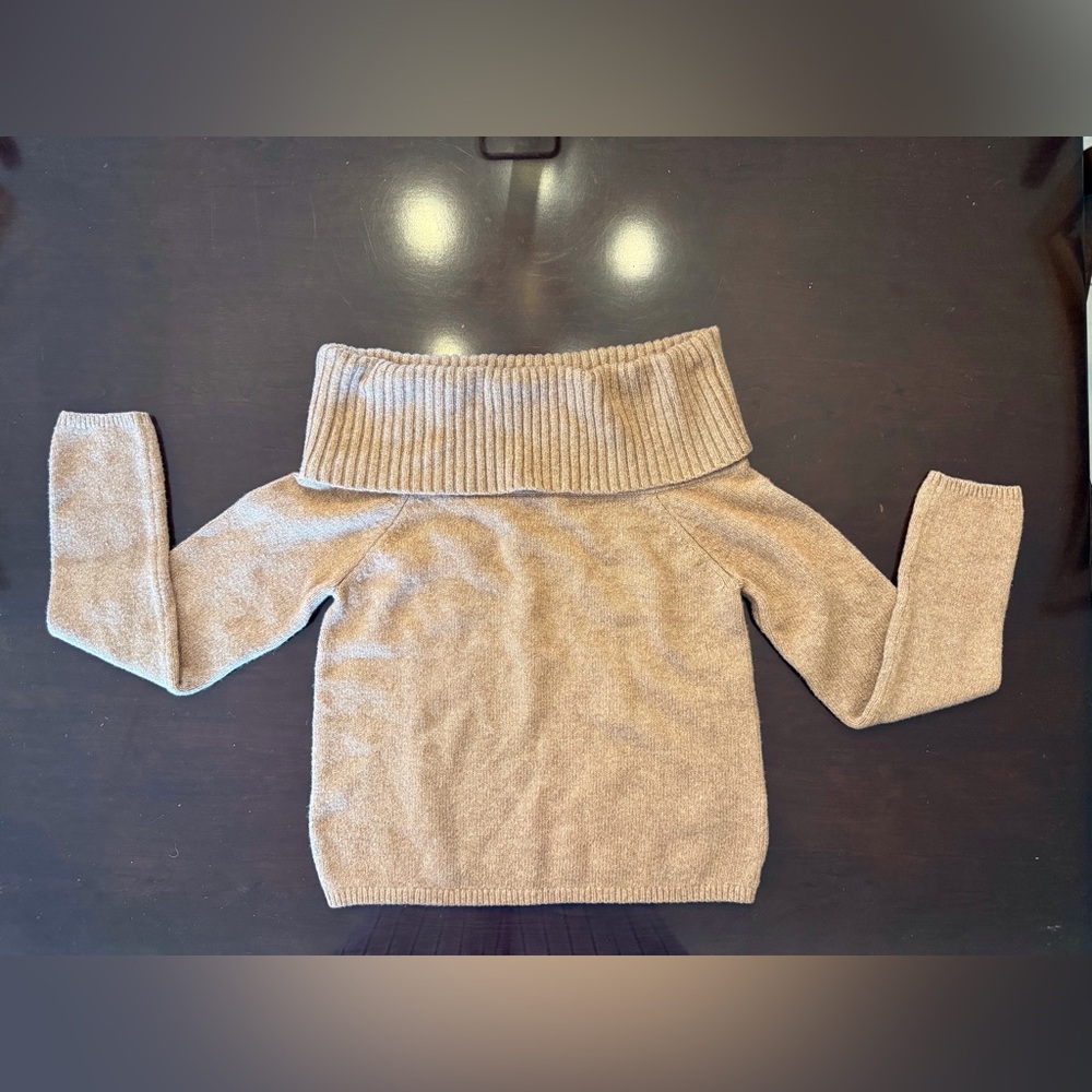 Old Navy Off-Shoulder Sweater in Tan
